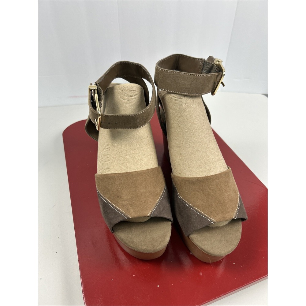 Cato's Wedge Heels‎ Size 8M Multi:Tan/Beige Suede Boho Festival Strappy